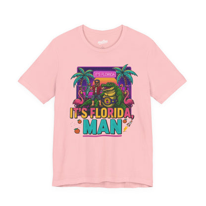It's Florida, Man T-Shirt — Retro Flamingo & Palm Vacation Tee