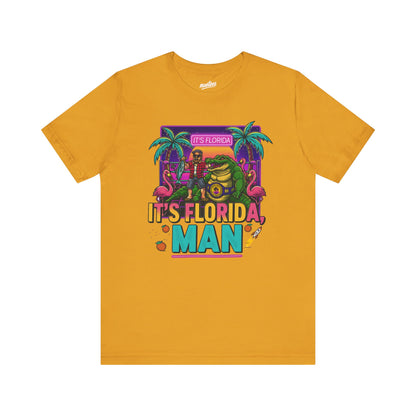 It's Florida, Man T-Shirt — Retro Flamingo & Palm Vacation Tee
